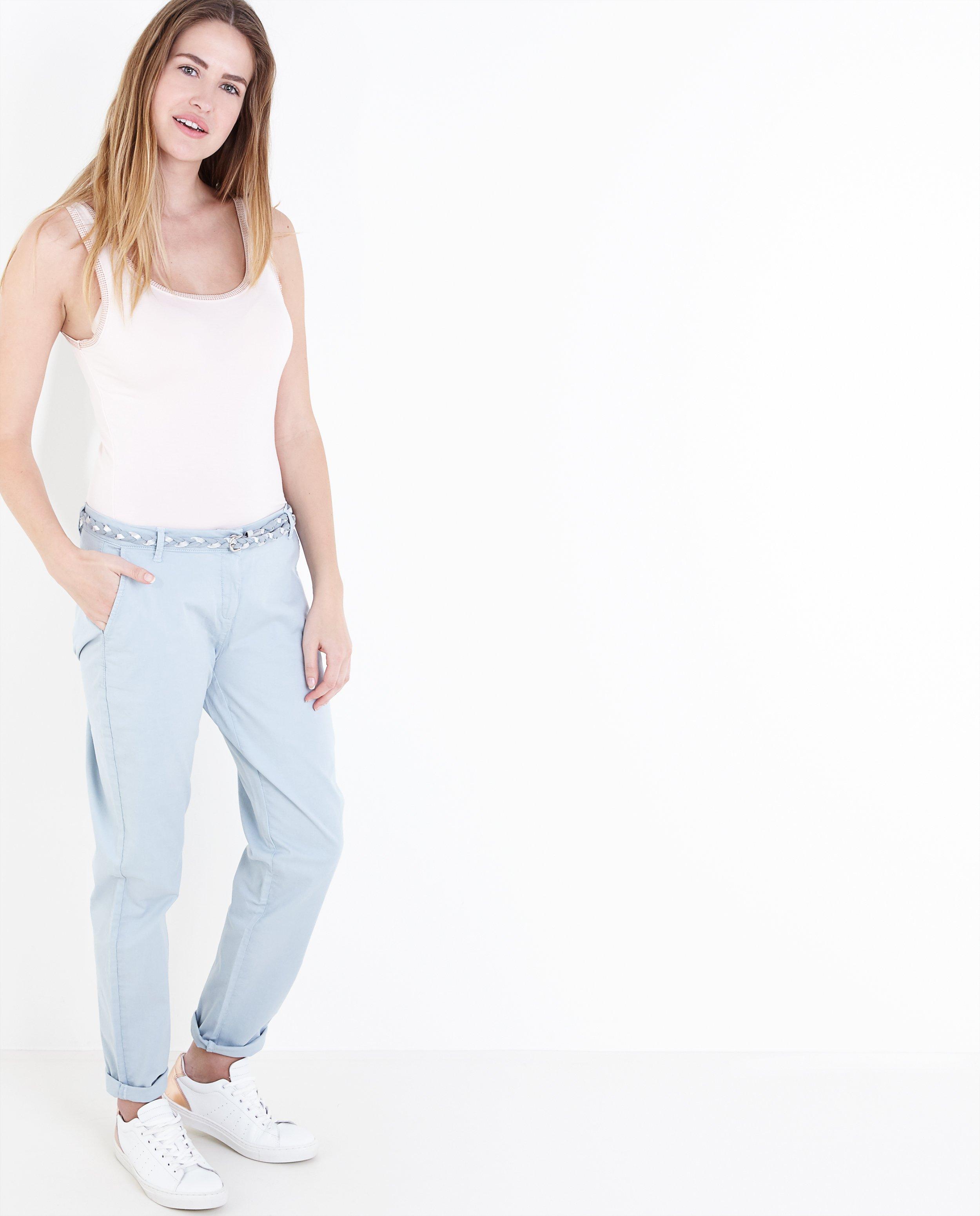 Chino met gevlochten riem - null - Sora