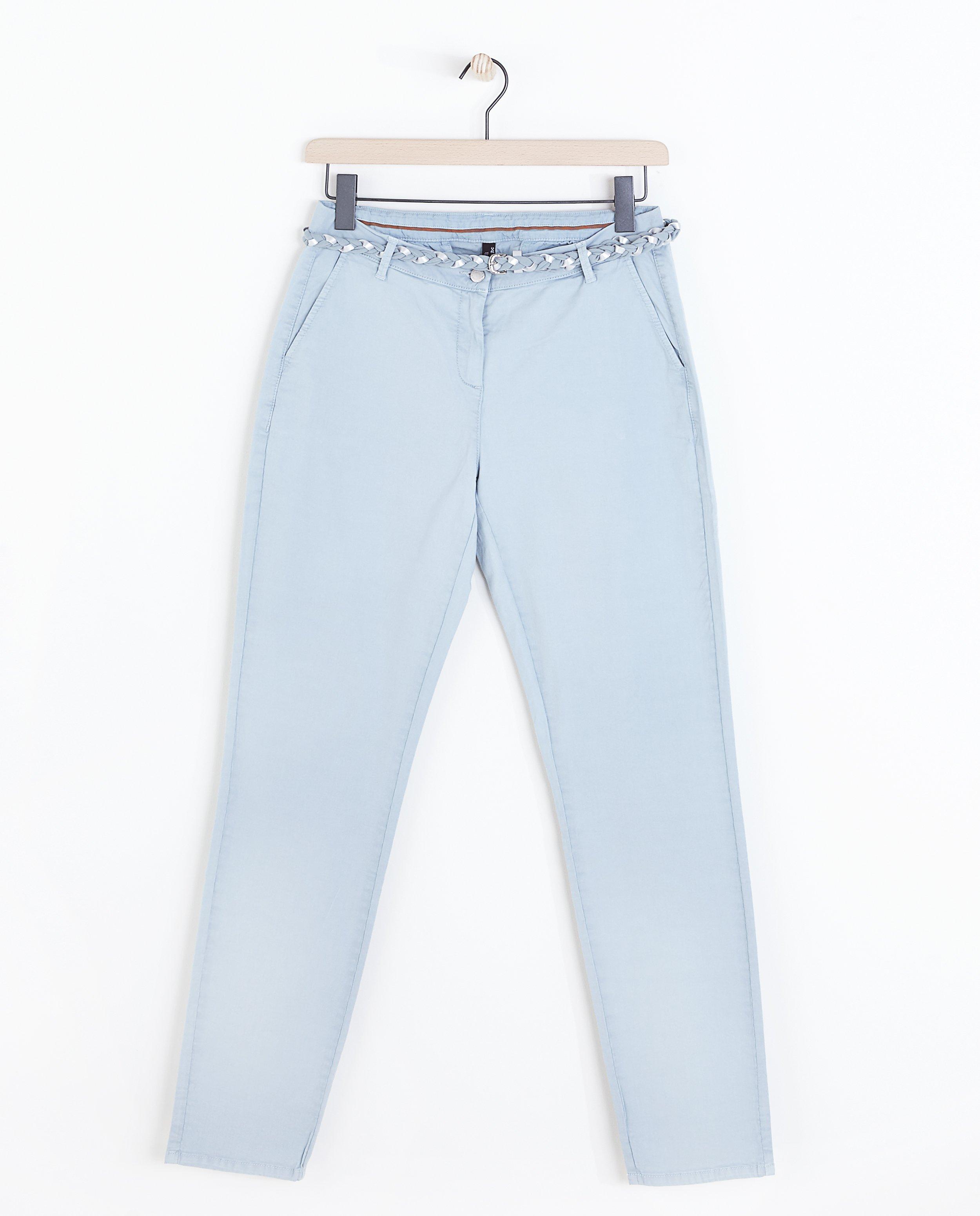 Pantalons - Chino met gevlochten riem