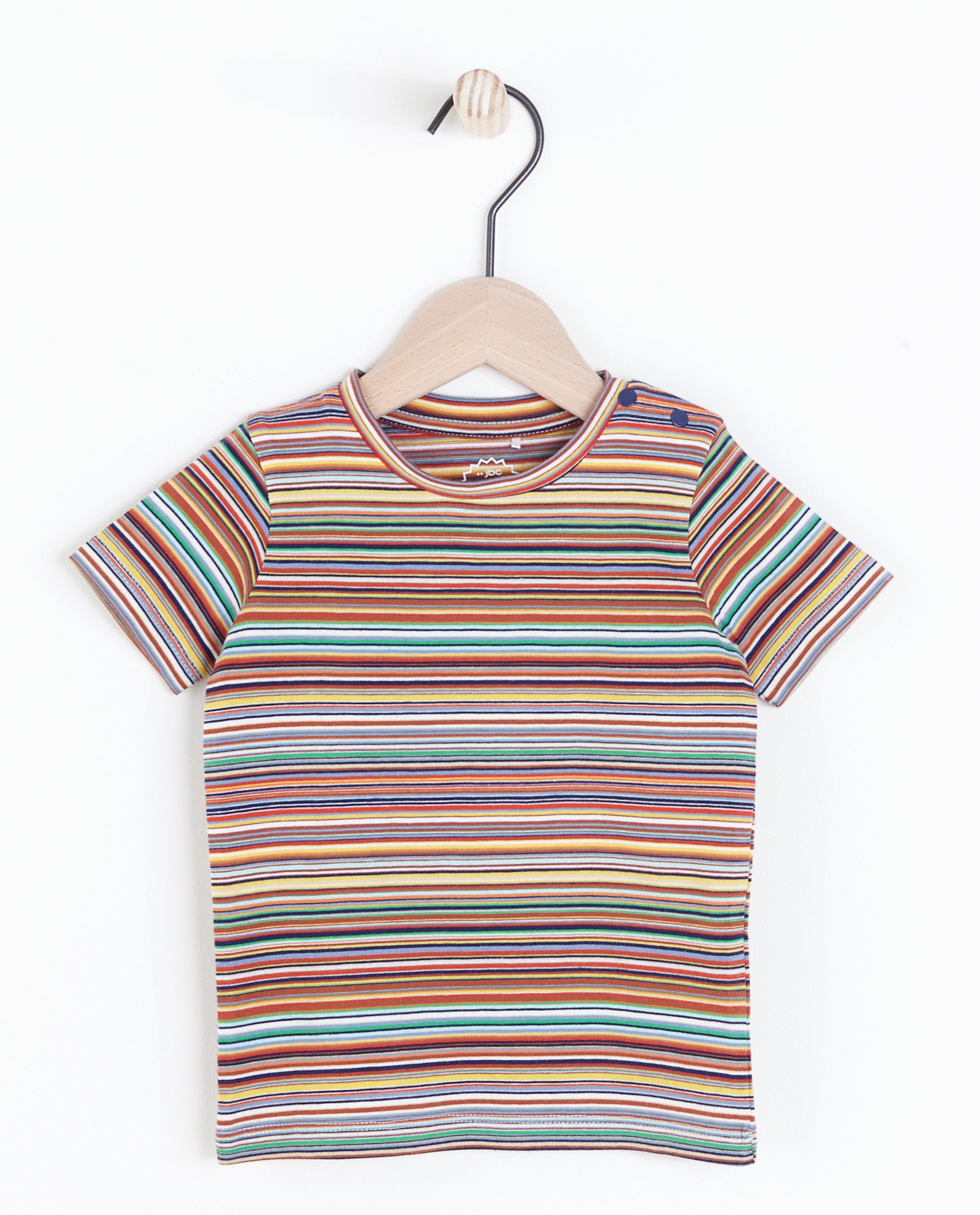 T-shirt met gekleurde streepjes - null - JBC