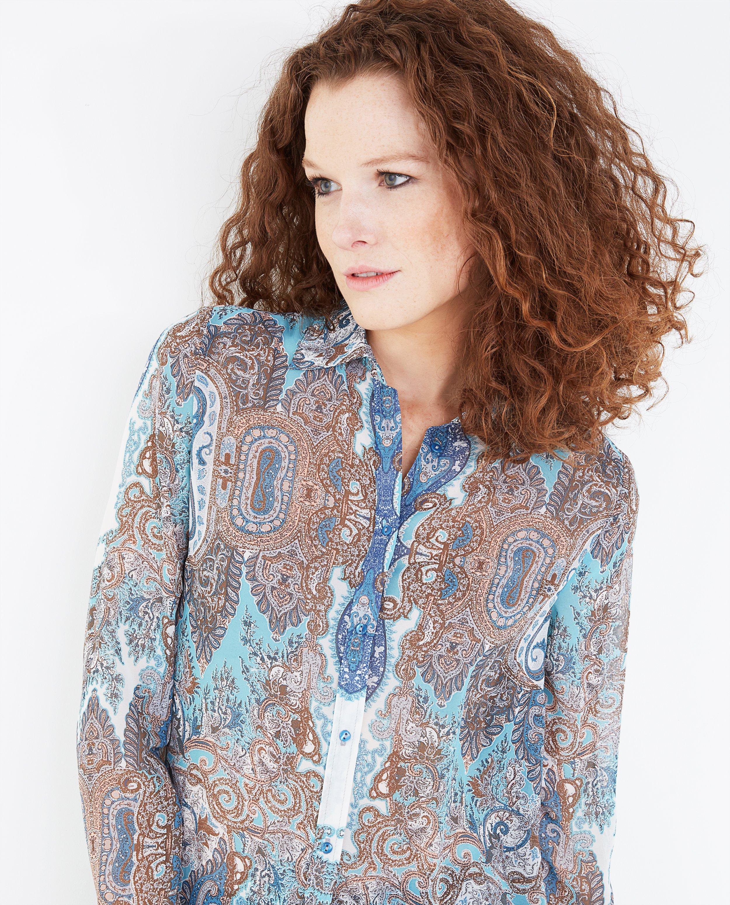 Chemises - Licht hemd met paisleyprint