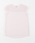 T-shirts - Roze glitter-T-shirt met kant