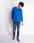 Koningsblauwe sweater met reliëf - null - Groggy