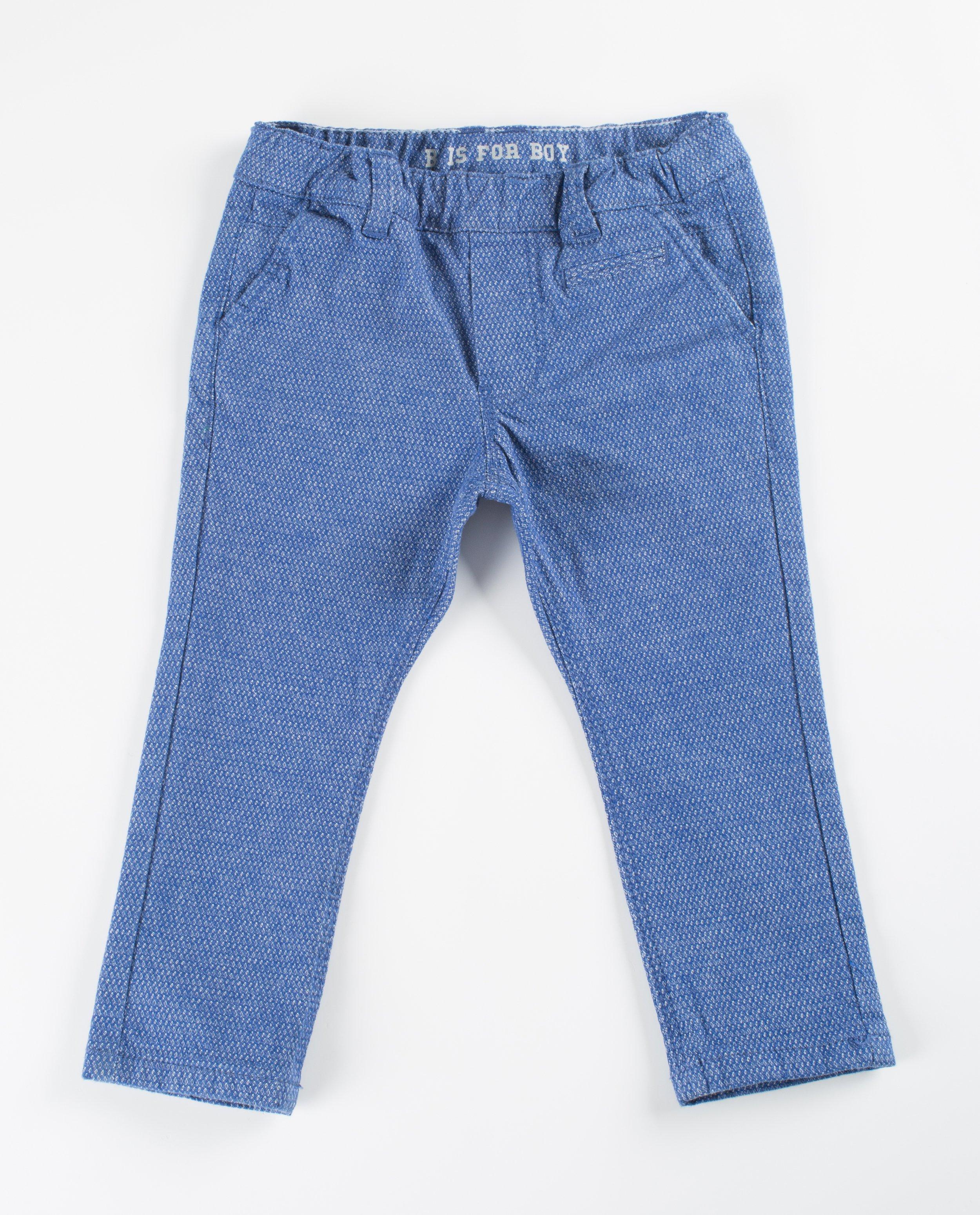 Blauwe chino met patroon - null - JBC