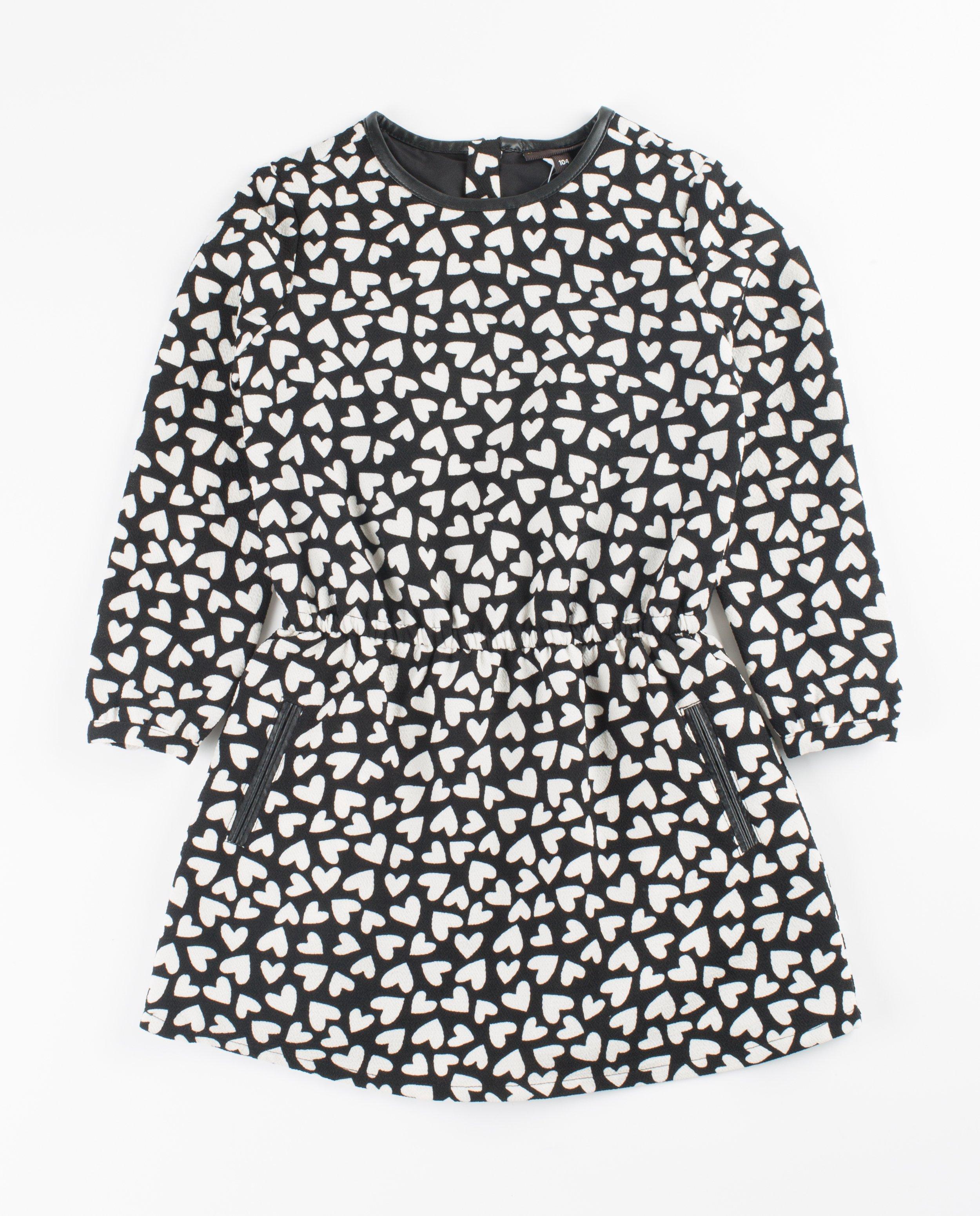 Robes - Zwarte jurk met harten