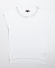 T-shirts - Crèmewit T-shirt met versierde hals