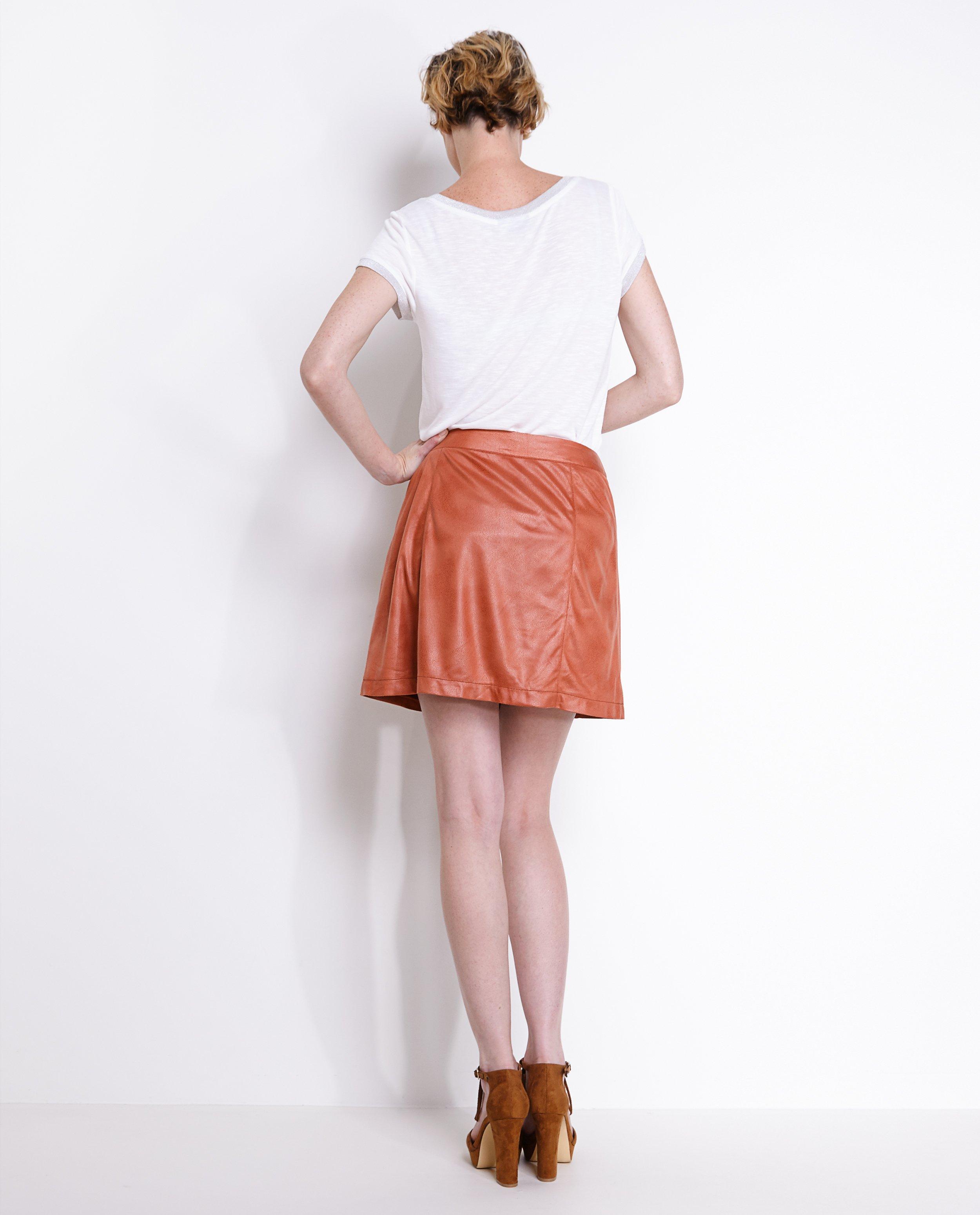 Terracotta rok van imitatiesu&egrave;de - Product Detail - bruin - afbeelding nummer 3