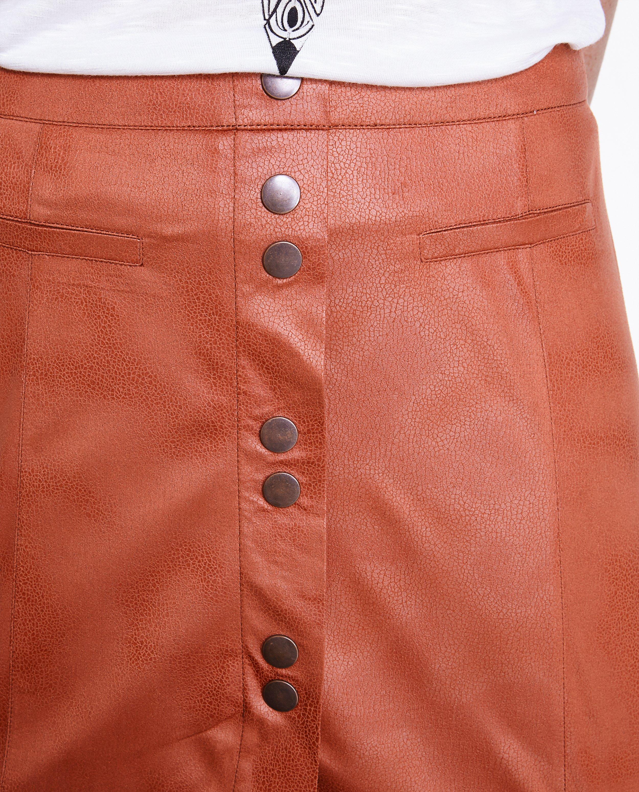 Terracotta rok van imitatiesu&egrave;de - Product Detail - bruin - afbeelding nummer 4