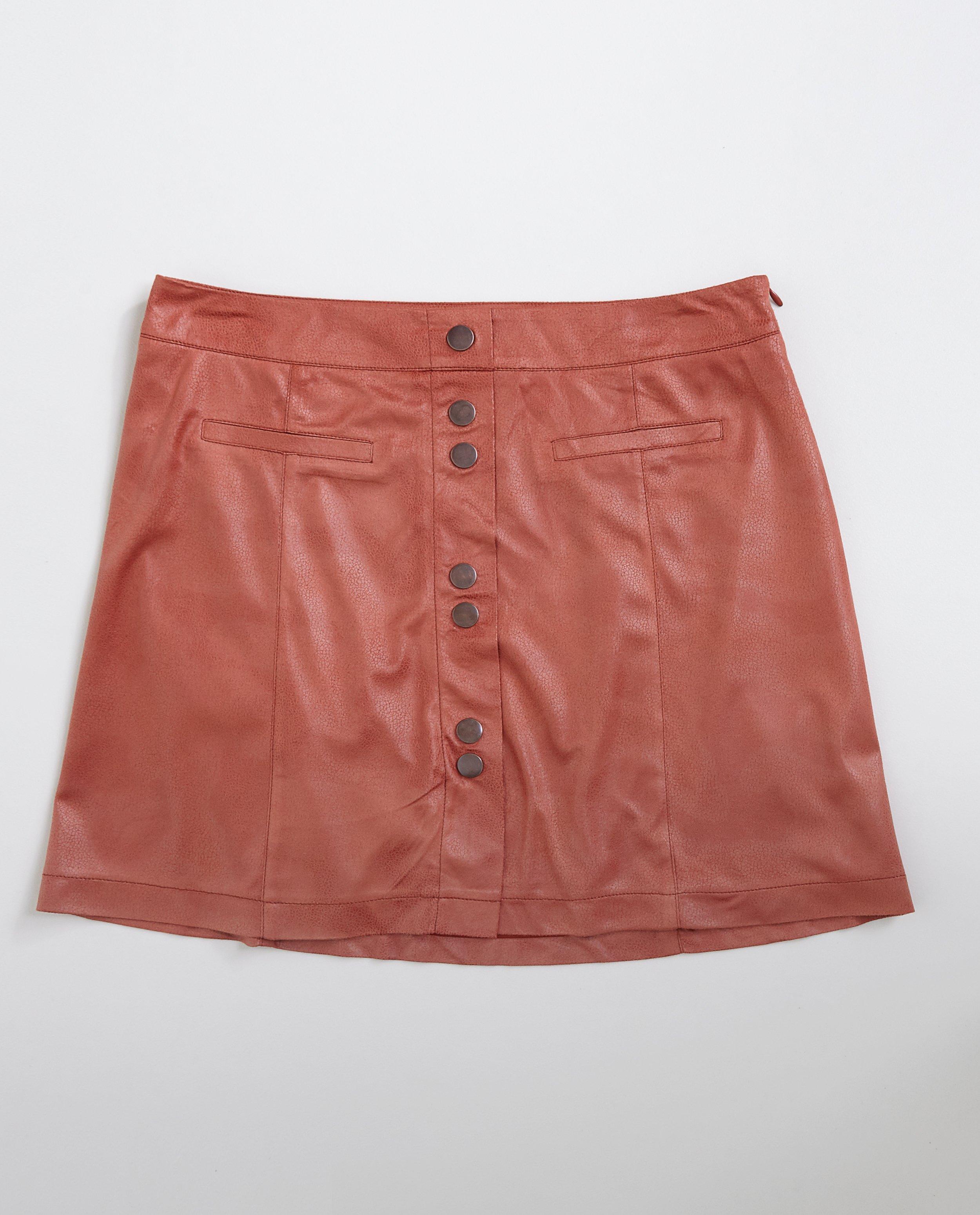 Terracotta rok van imitatiesu&egrave;de - Product Detail - bruin - afbeelding nummer 5