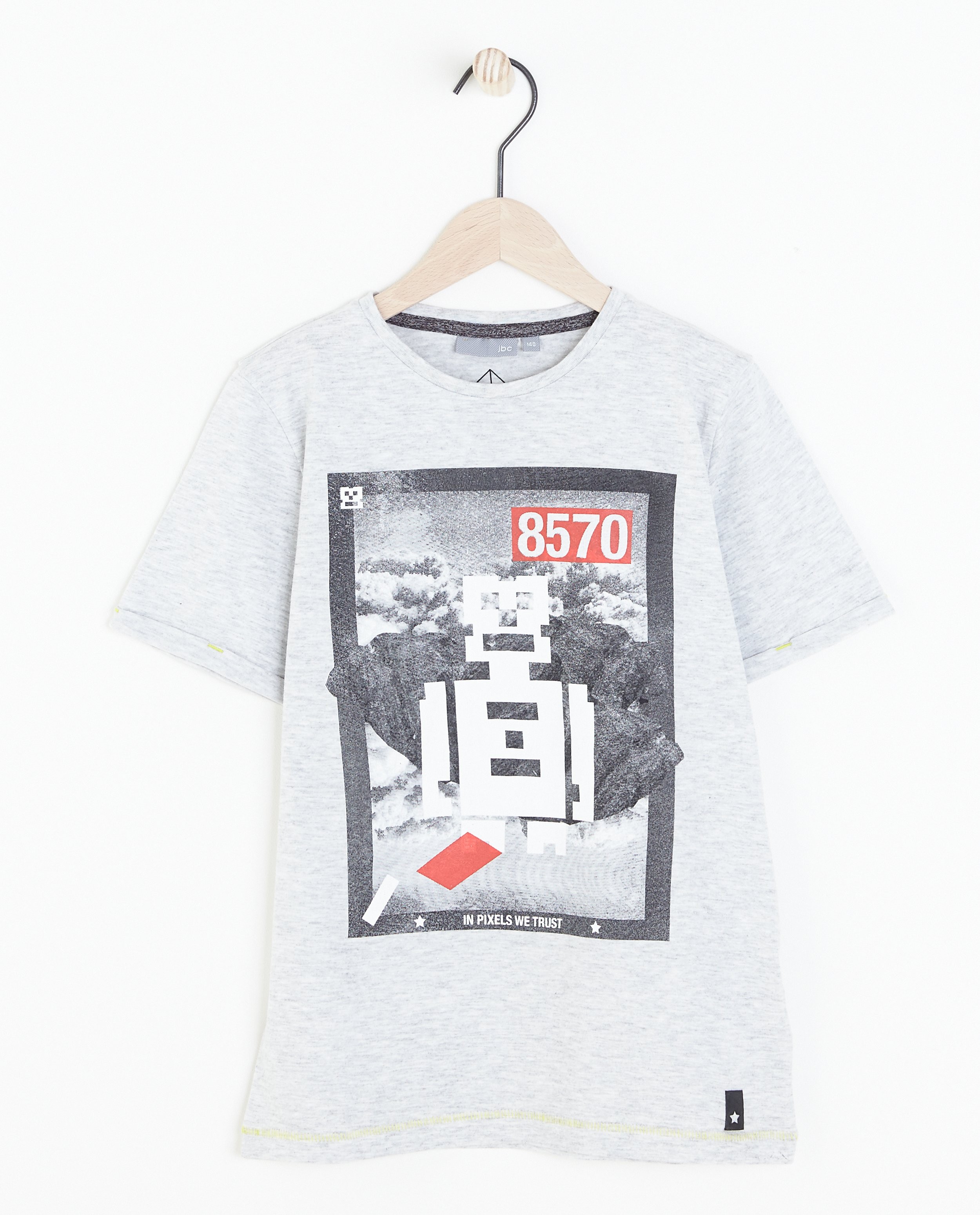 Donkergrijs T-shirt met urban print - null - JBC