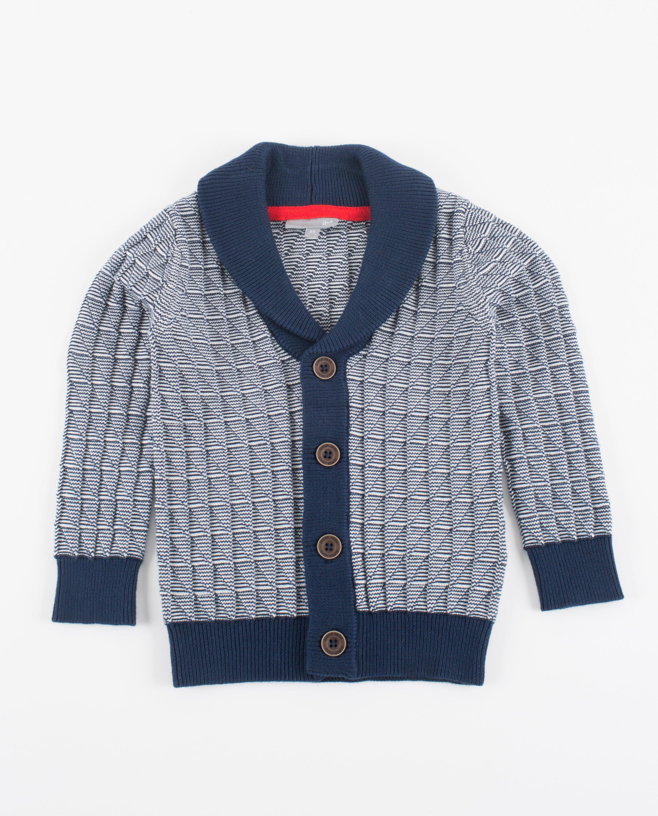 Cardigan met sjaalkraag - Détails du produit - bleu - image numéro 1