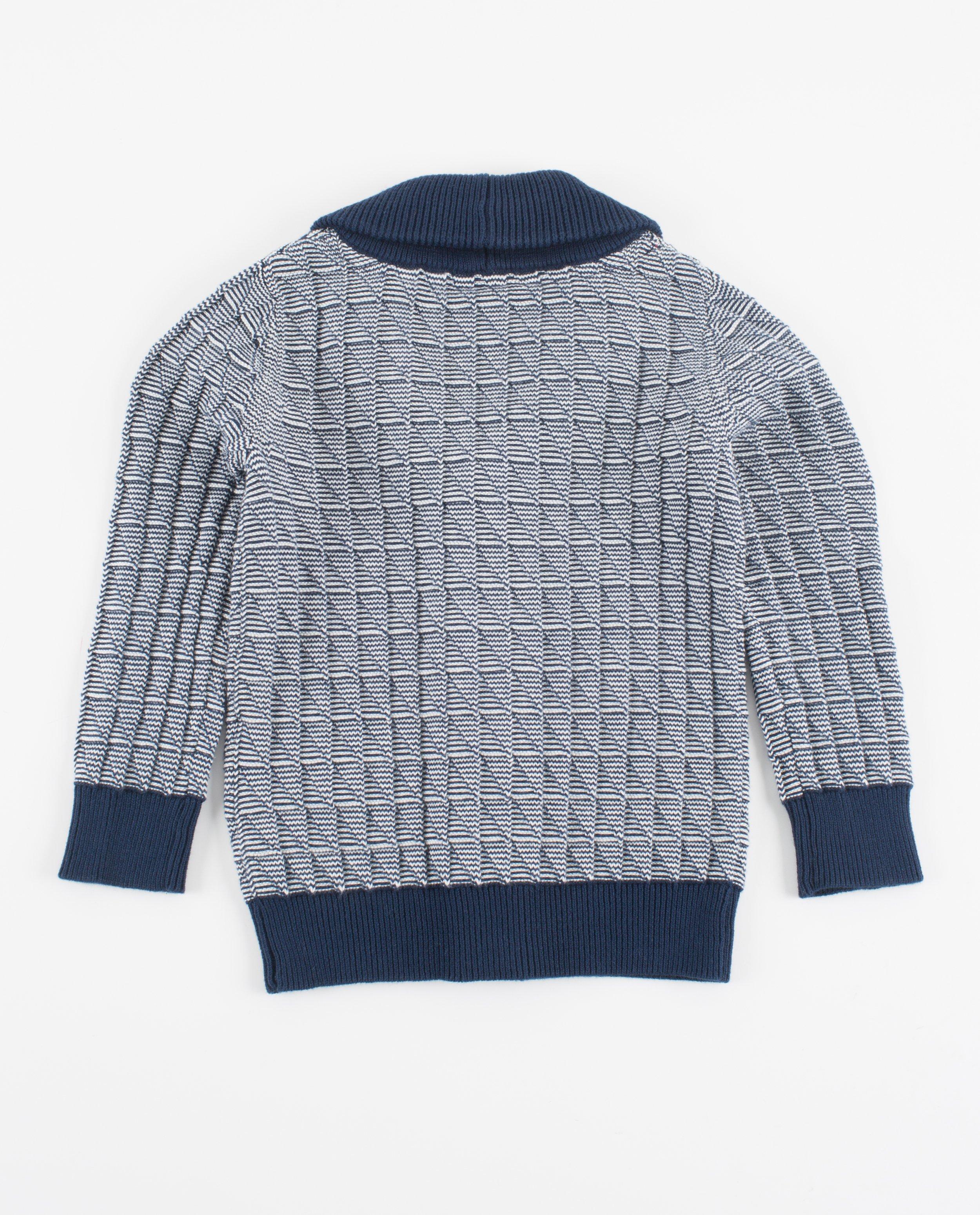 Cardigan met sjaalkraag - Détails du produit - bleu - image numéro 2