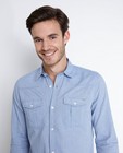 Hemden - Zachtblauw hemd met borstzakken