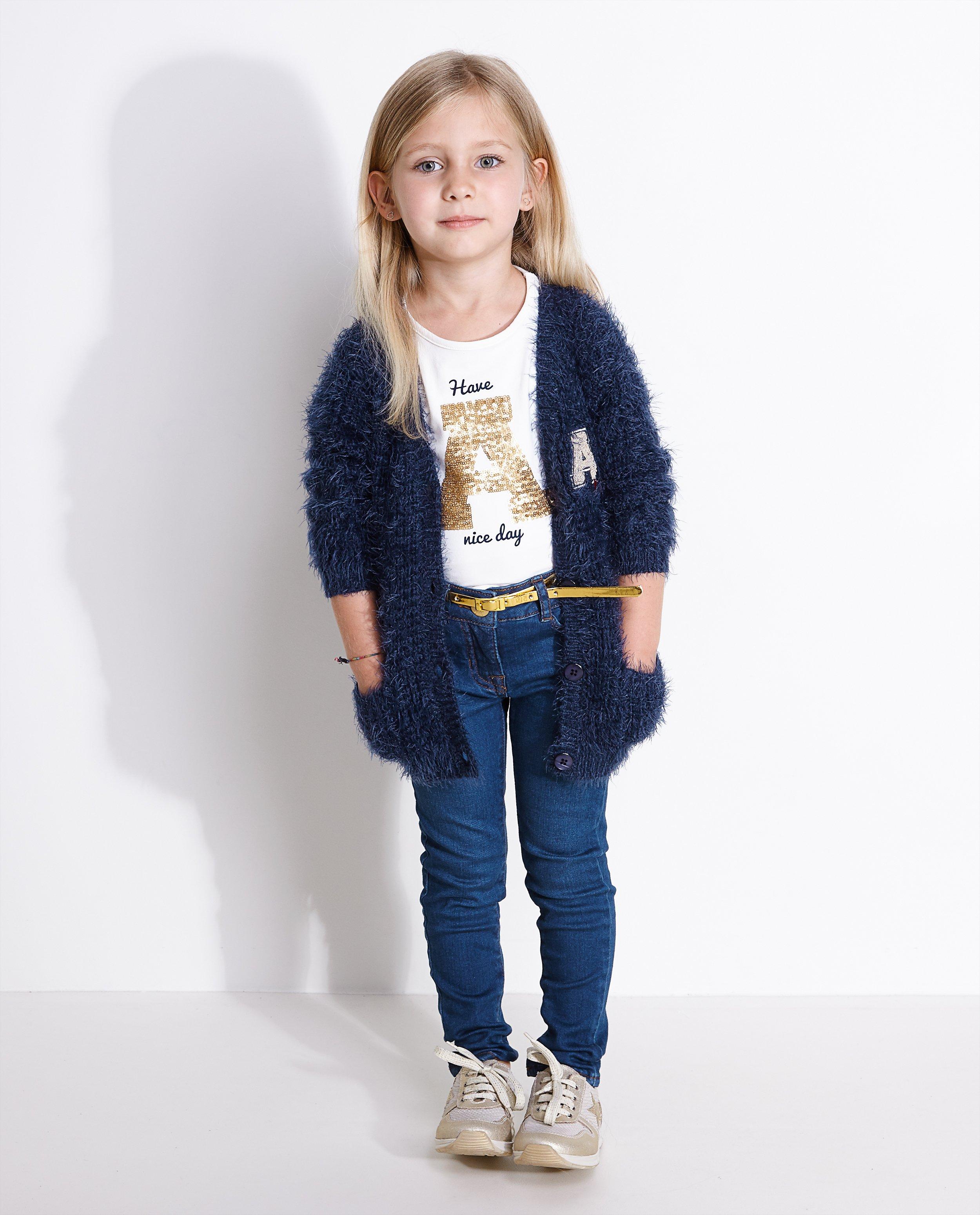 Roomwitte longsleeve met pailletten - null - JBC