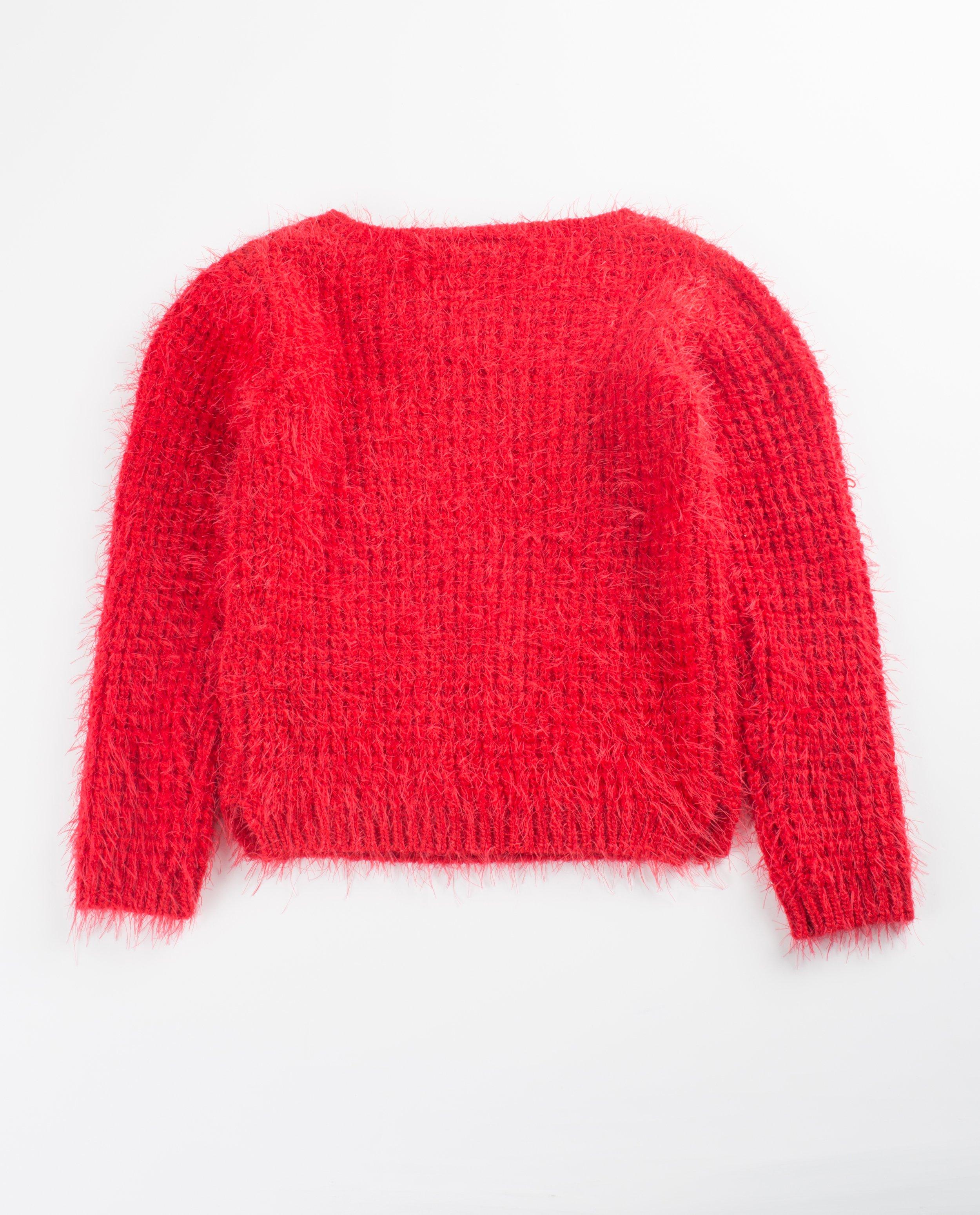 Pulls - Zachte rode trui met pailletten