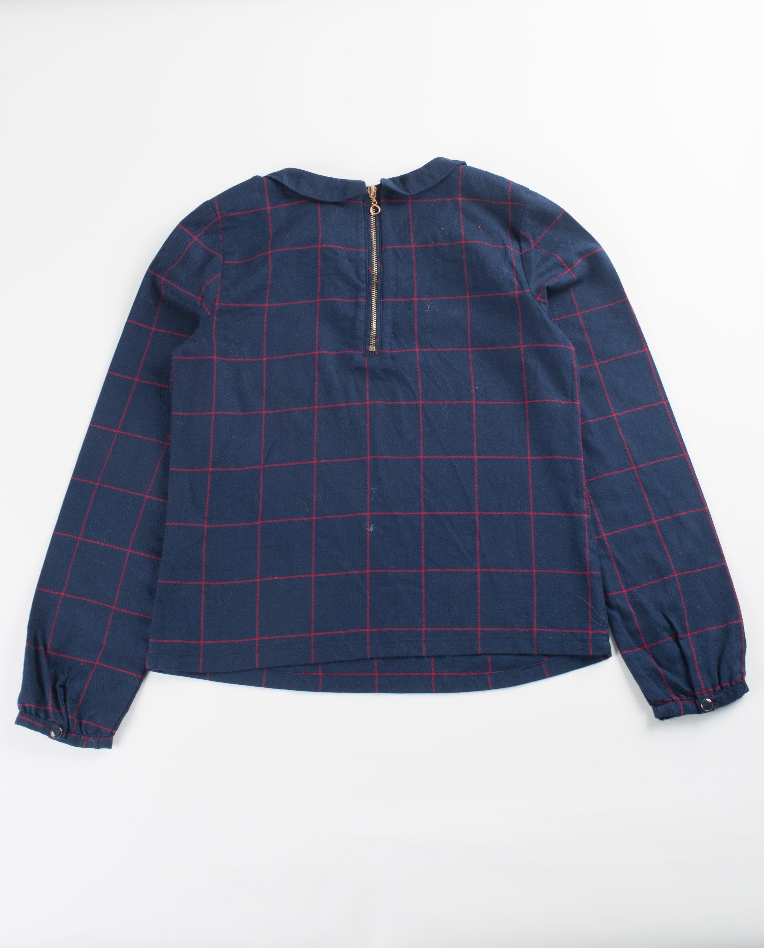 Geruite blouse met kraag - Product Detail - donkerblauw - afbeelding nummer 2