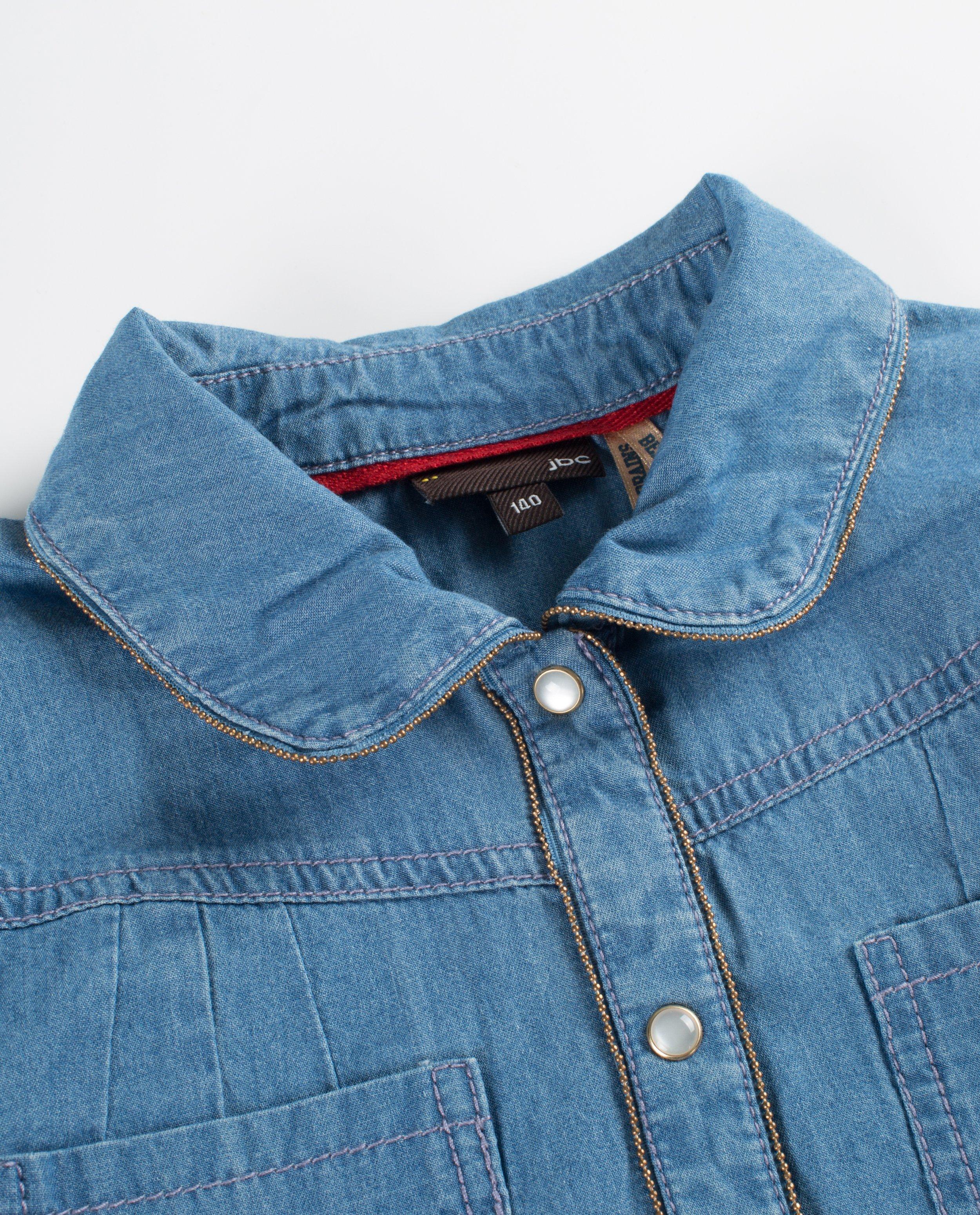 Chemises - Jeanshemd met kraaltjes