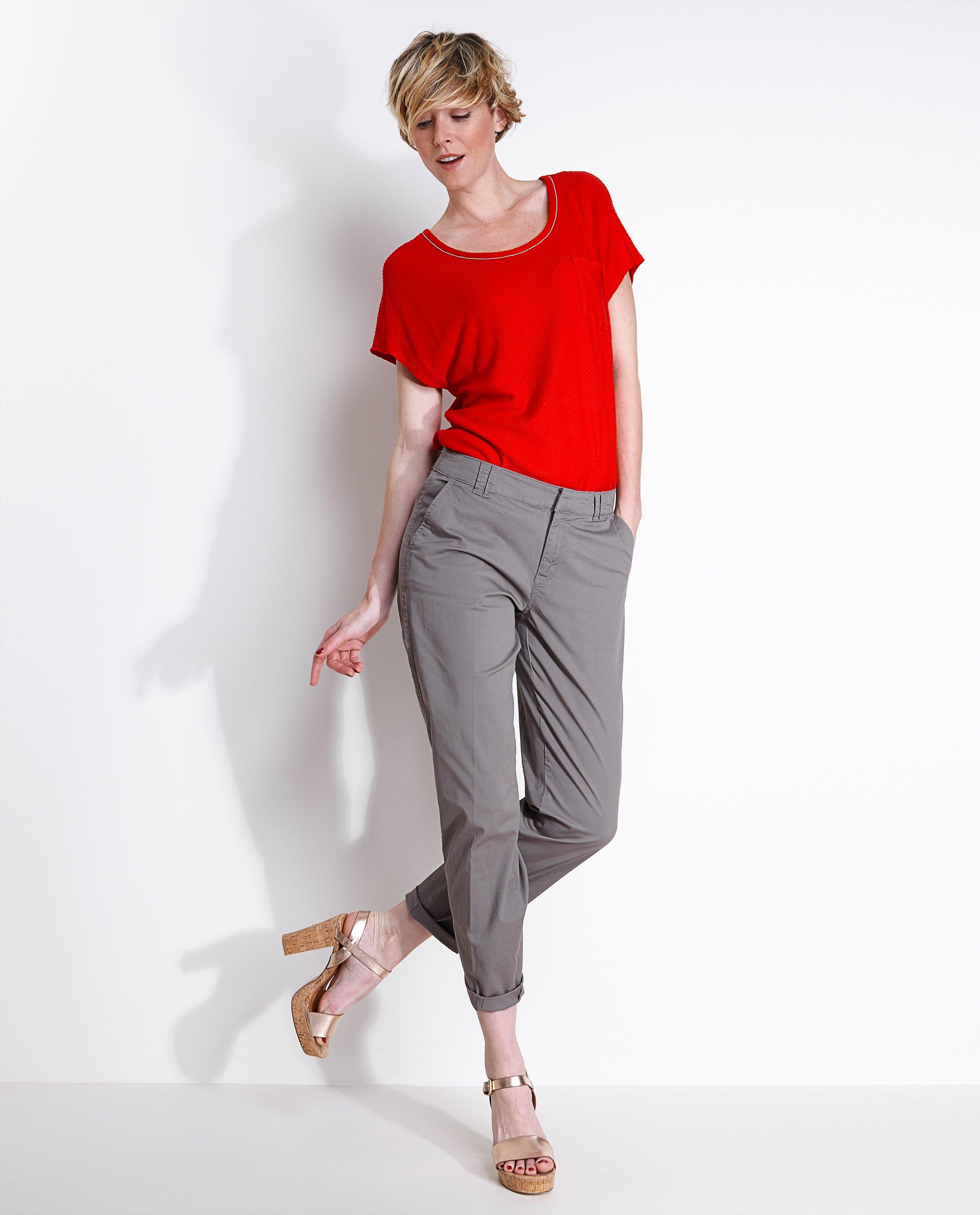 Pantalons - Grijze chino