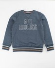 Blauwe sweater met zigzagpatroon - null - JBC
