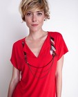 T-shirts - Rood T-shirt met veren