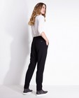 Pantalons - Gladde zwarte broek met patroon