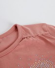 T-shirts - Zalmroze longsleeve met strass