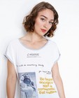 T-shirts - Statement T-shirt met crêpe voorpand