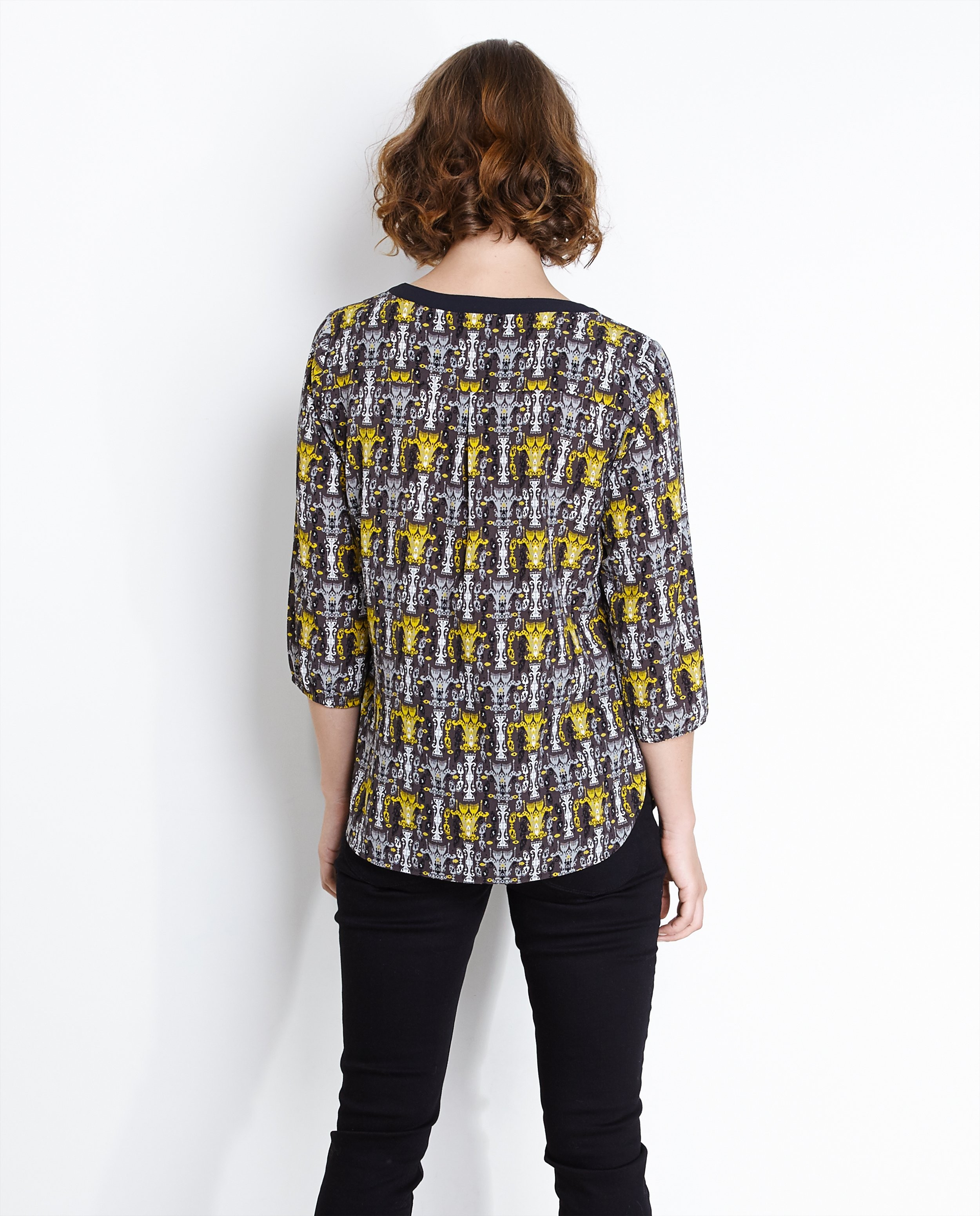 Chemises - Grijze blouse met patroon