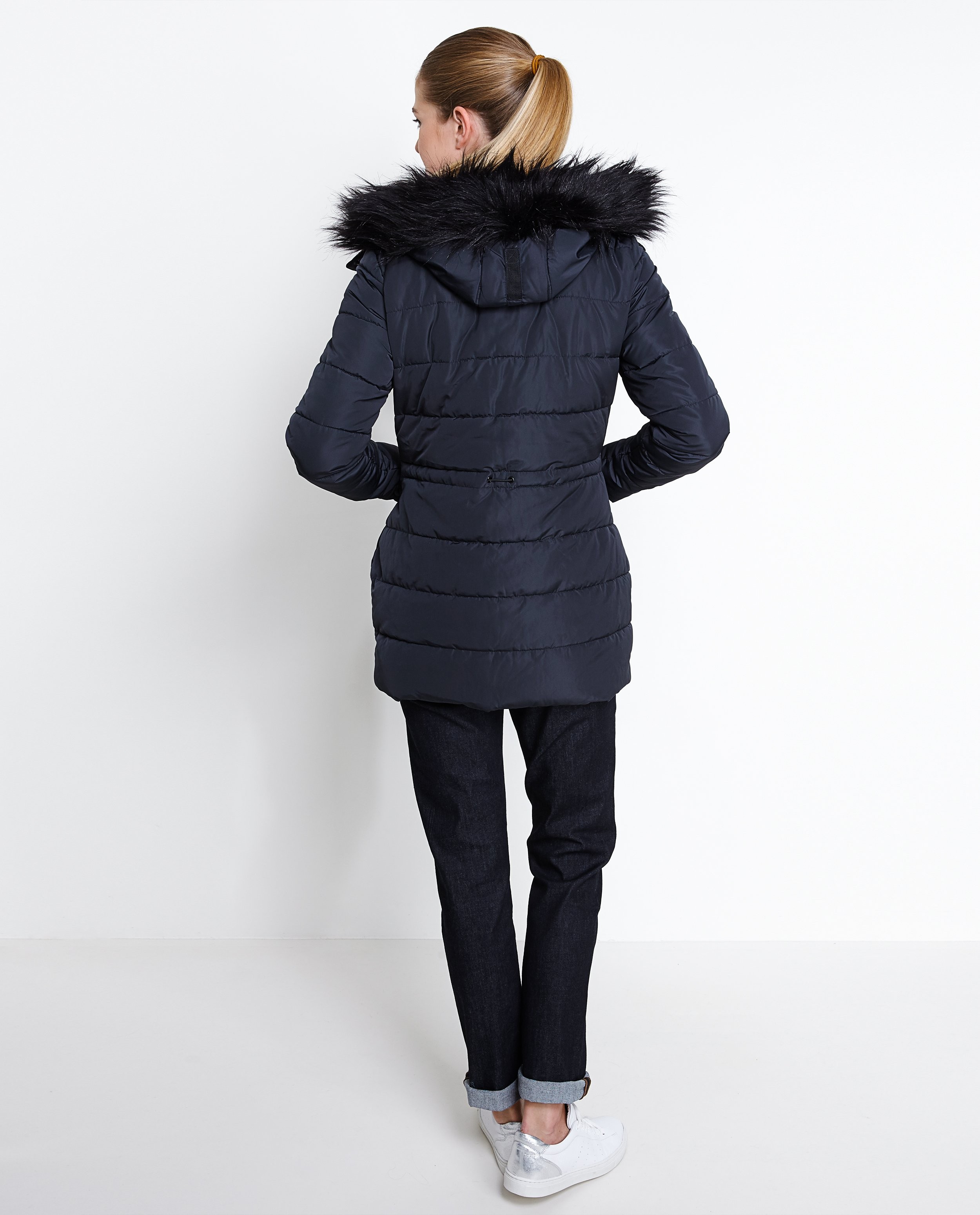 Manteaux - Donkerblauwe gewatteerde jas