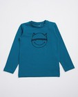 T-shirts - Aquablauwe longsleeve met print