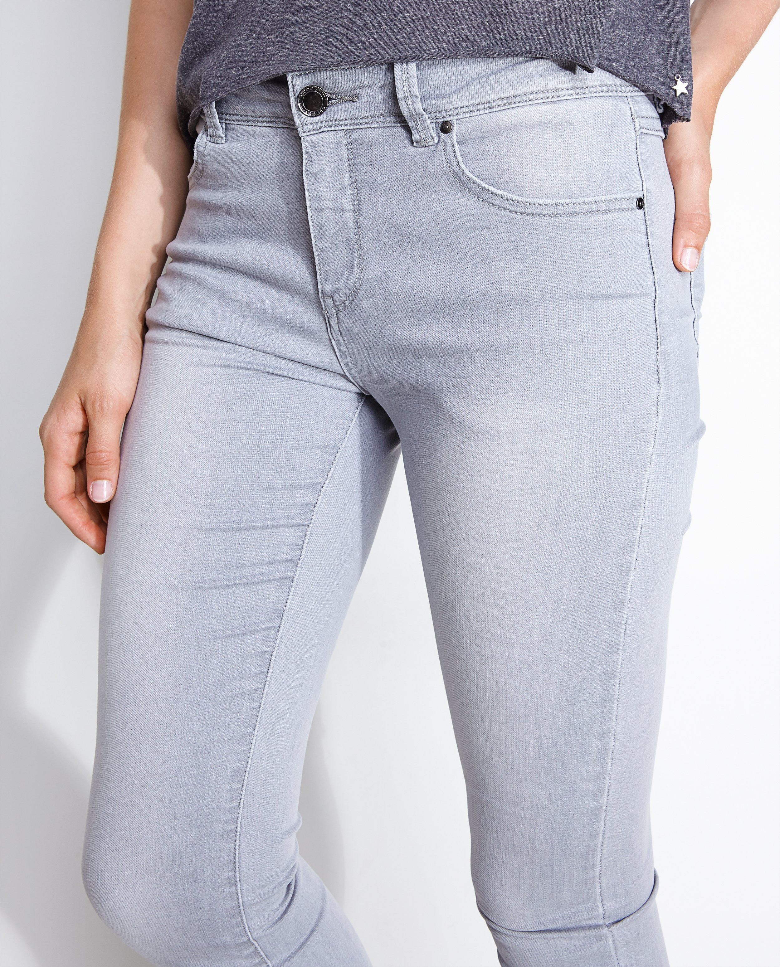 Jeans - Grijze super skinny jeans 