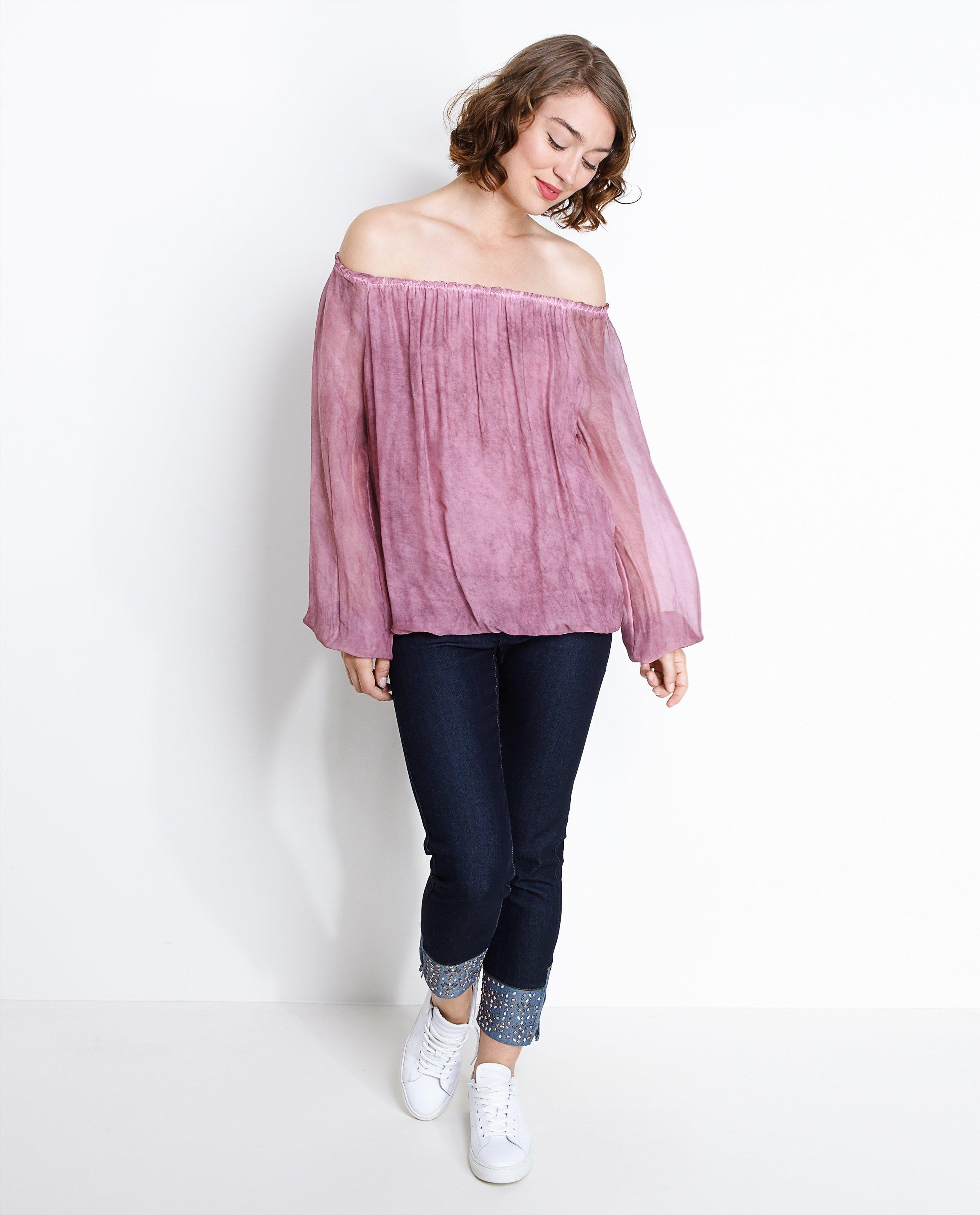 Blouse met zijde - null - JBC