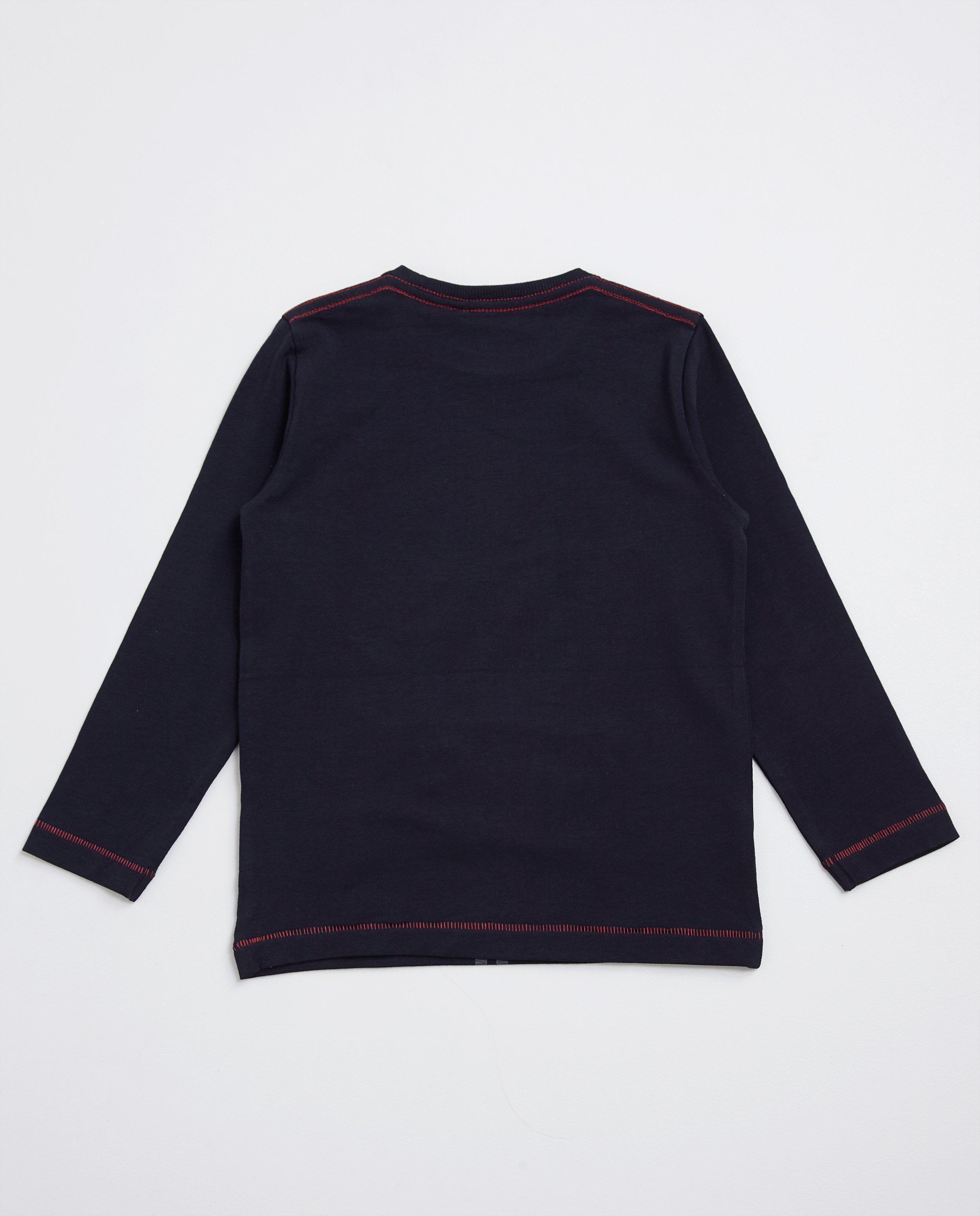 T-shirts - Rode longsleeve met print en rits