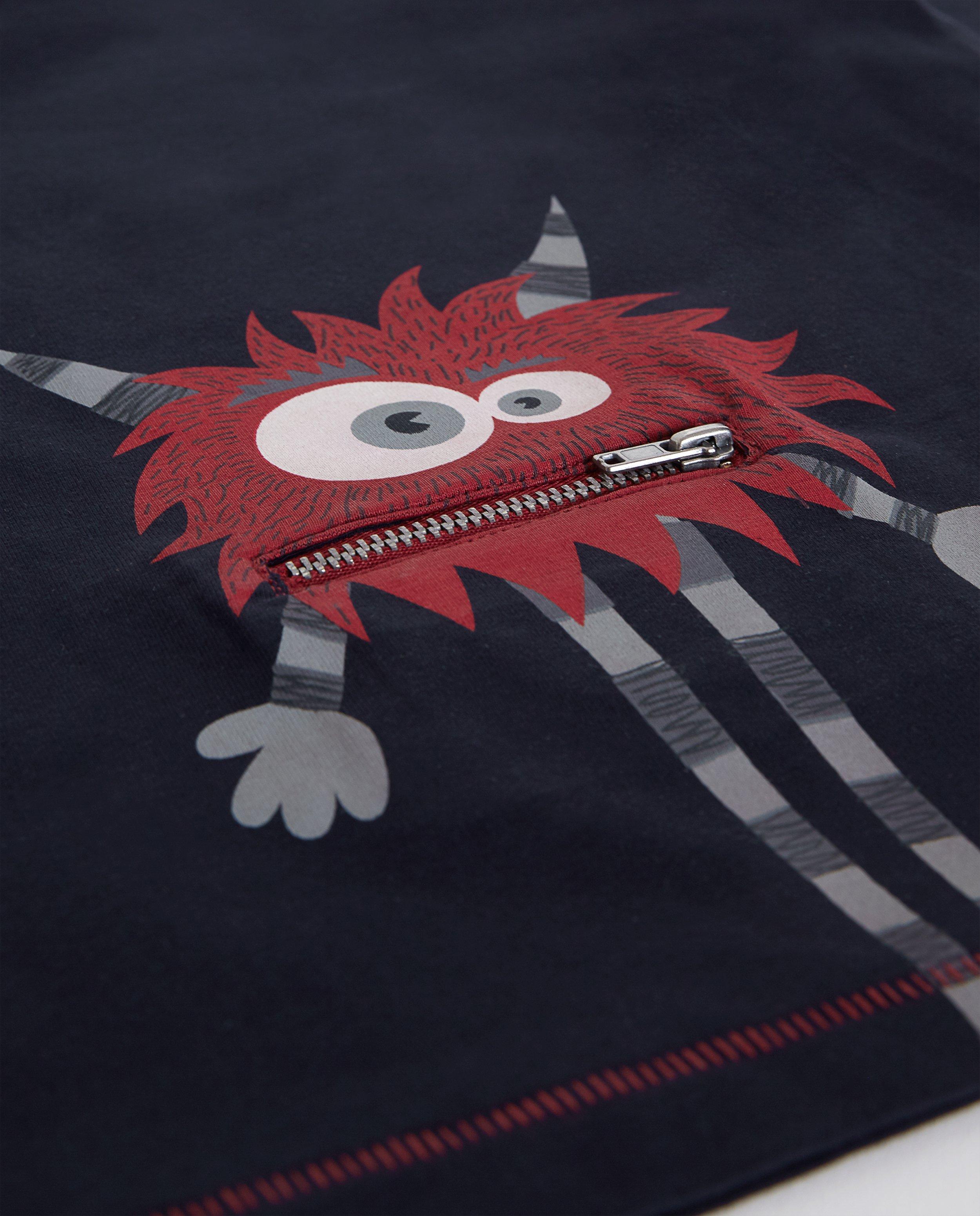 T-shirts - Rode longsleeve met print en rits