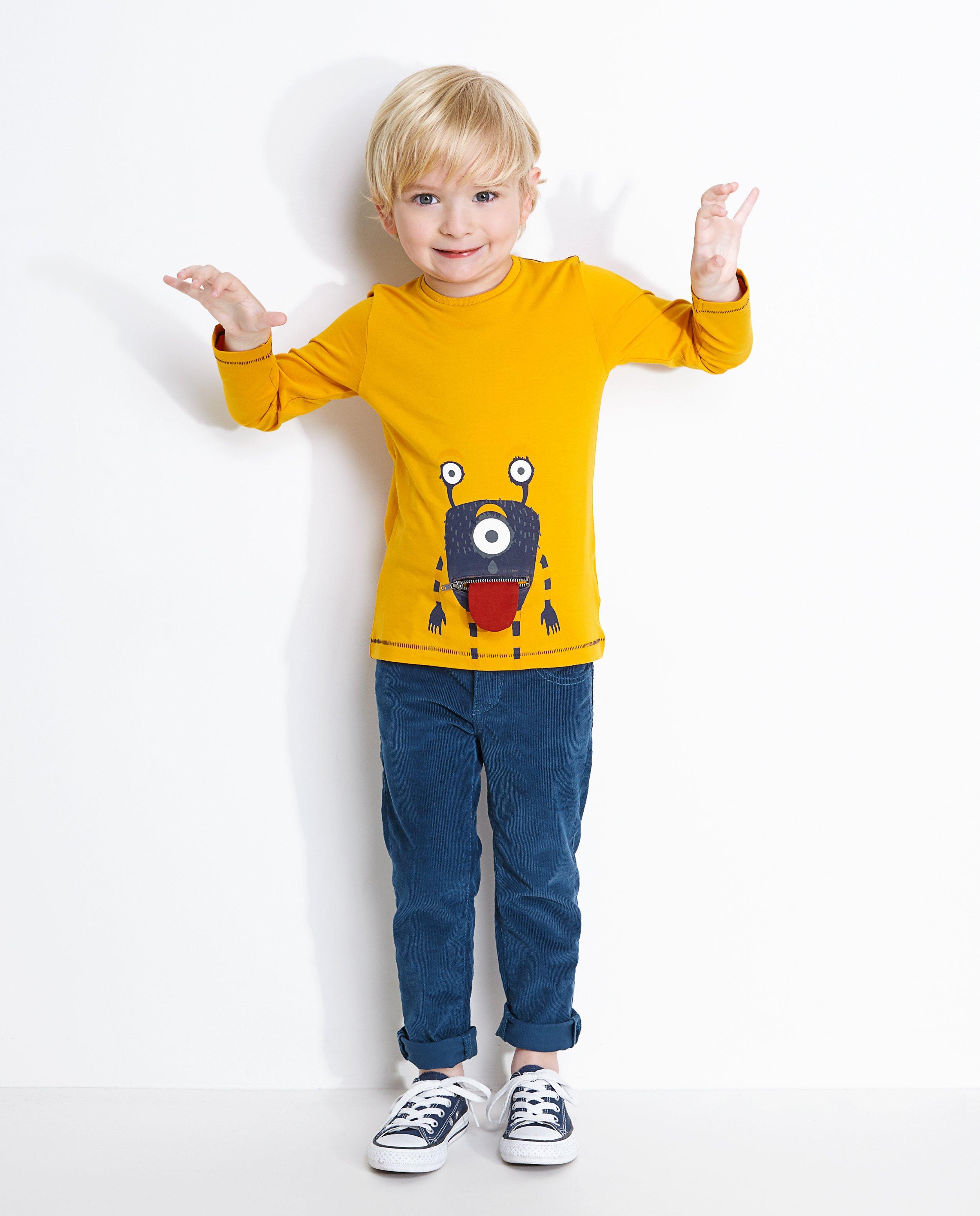 Rode longsleeve met print en rits - null - JBC