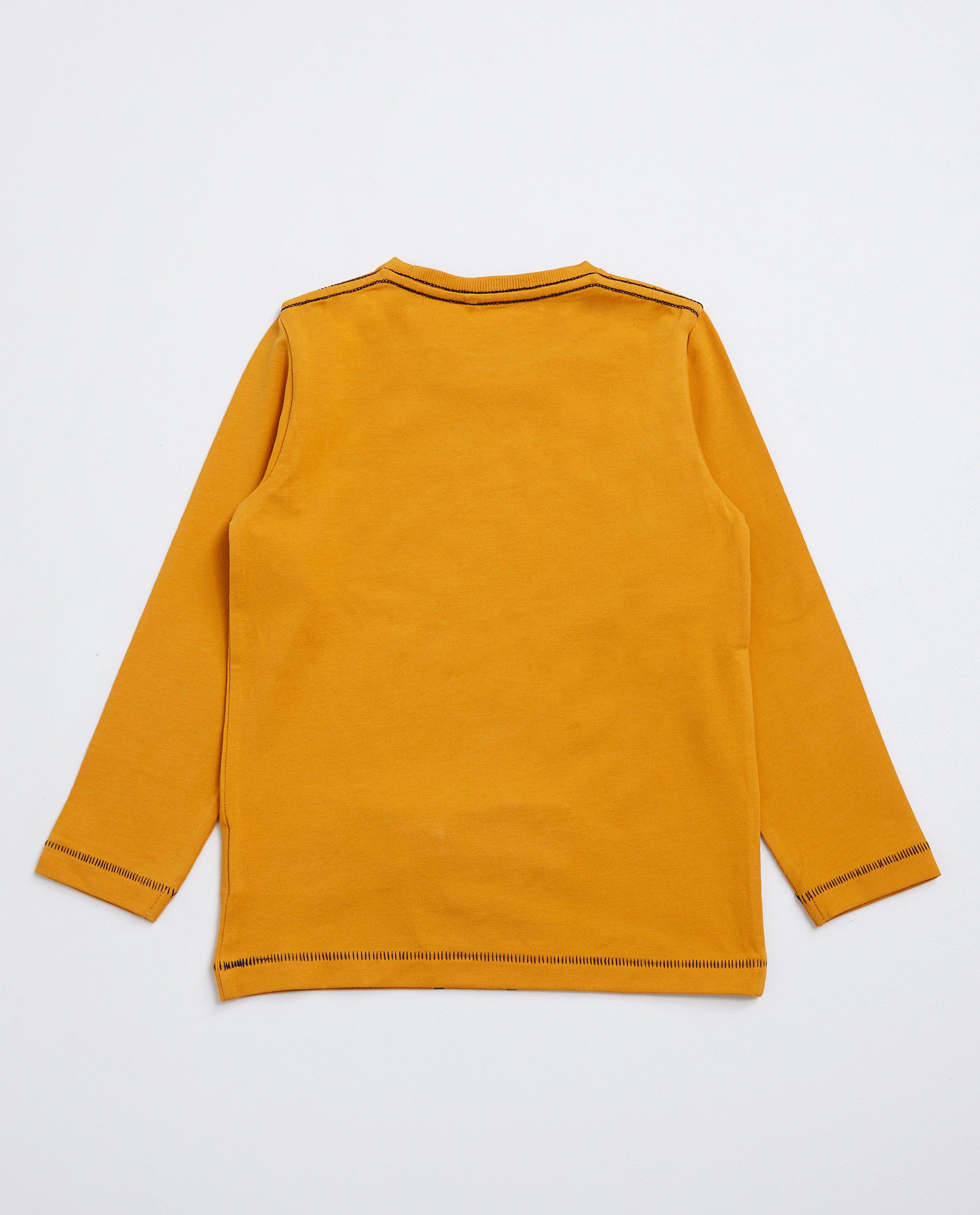 T-shirts - Rode longsleeve met print en rits