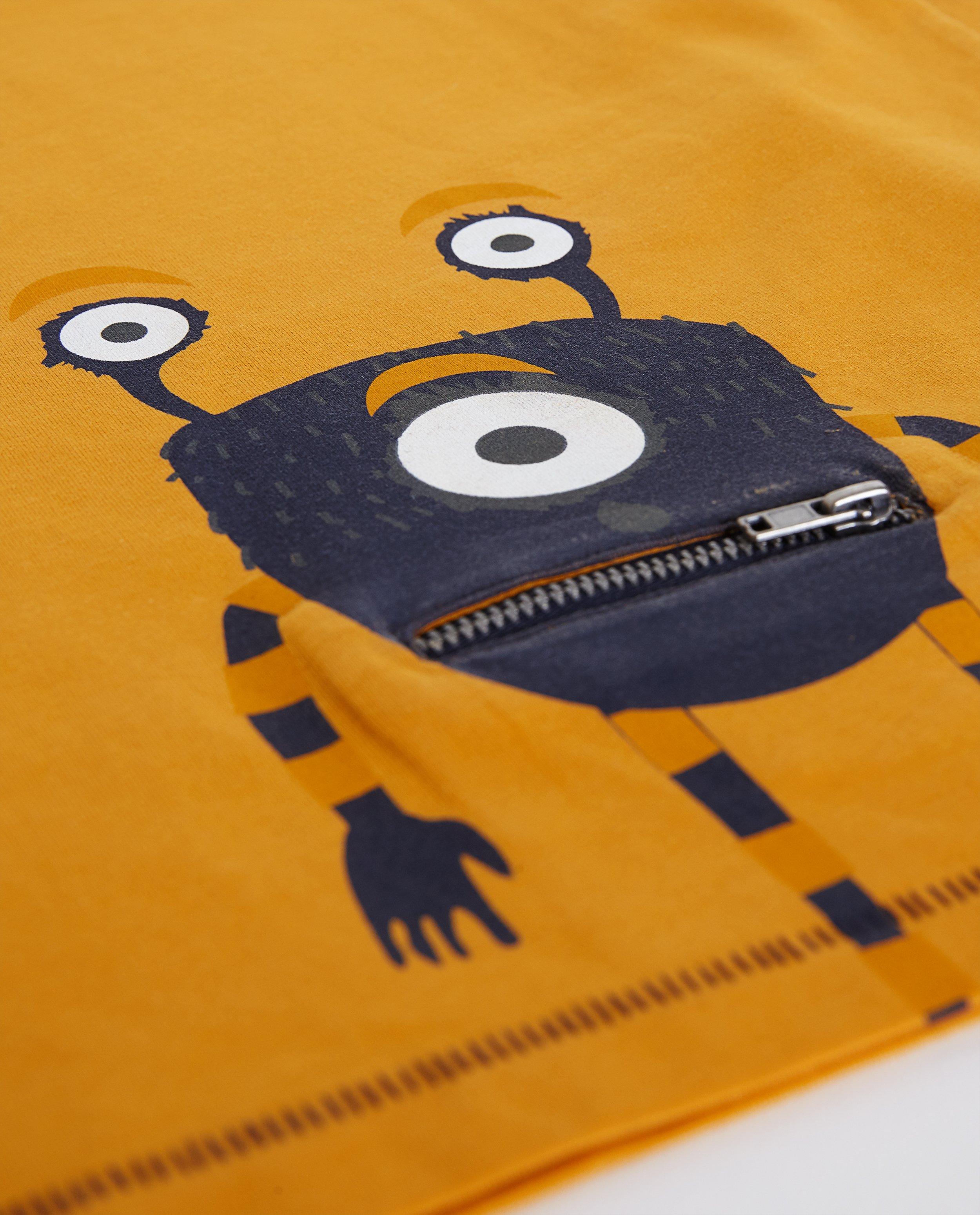 T-shirts - Rode longsleeve met print en rits