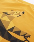 T-shirts - Gele longsleeve met grafische print