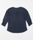 T-shirts - Donkerblauwe longsleeve met knoopjes