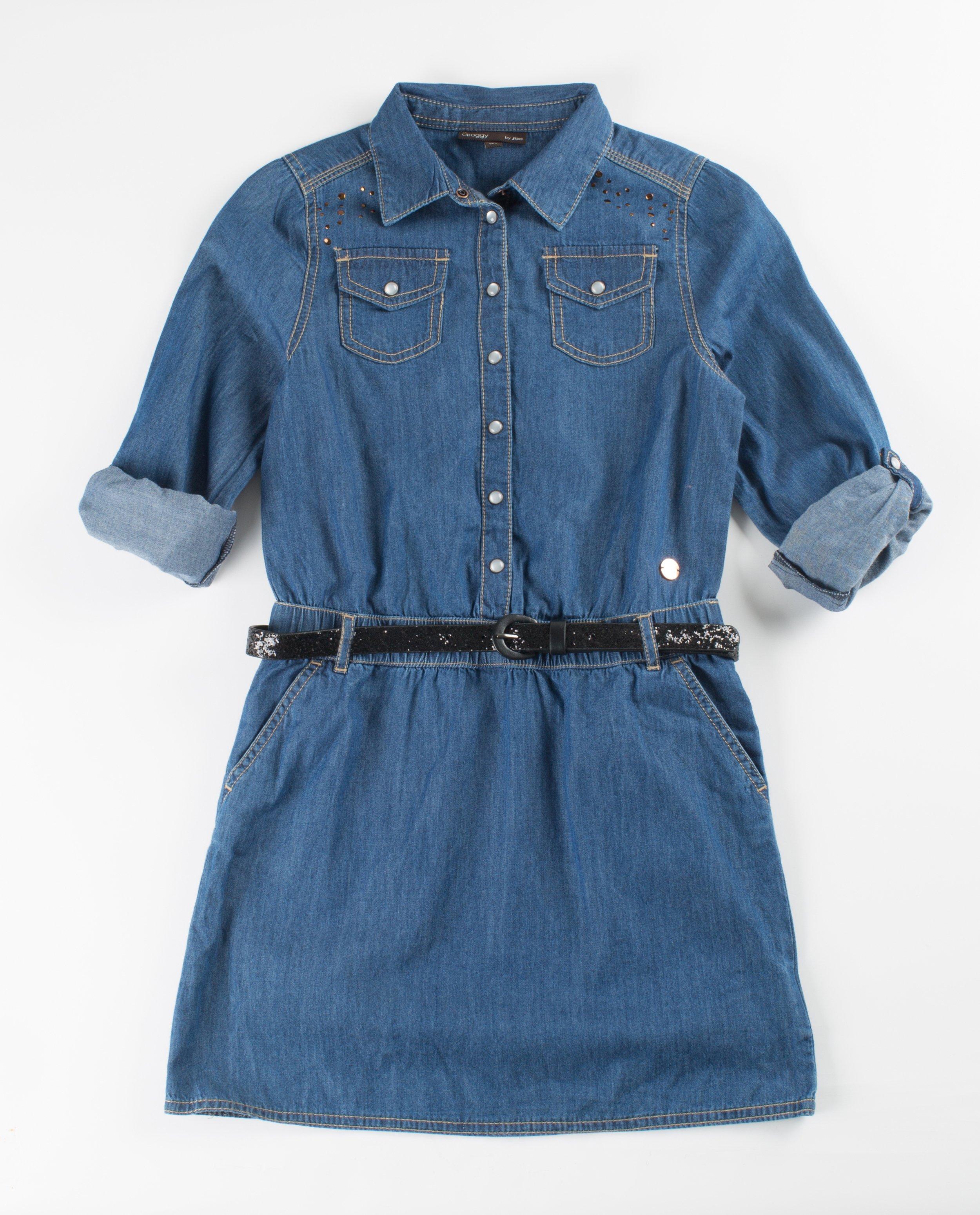 Denim hemdjurk met studs - null - Groggy