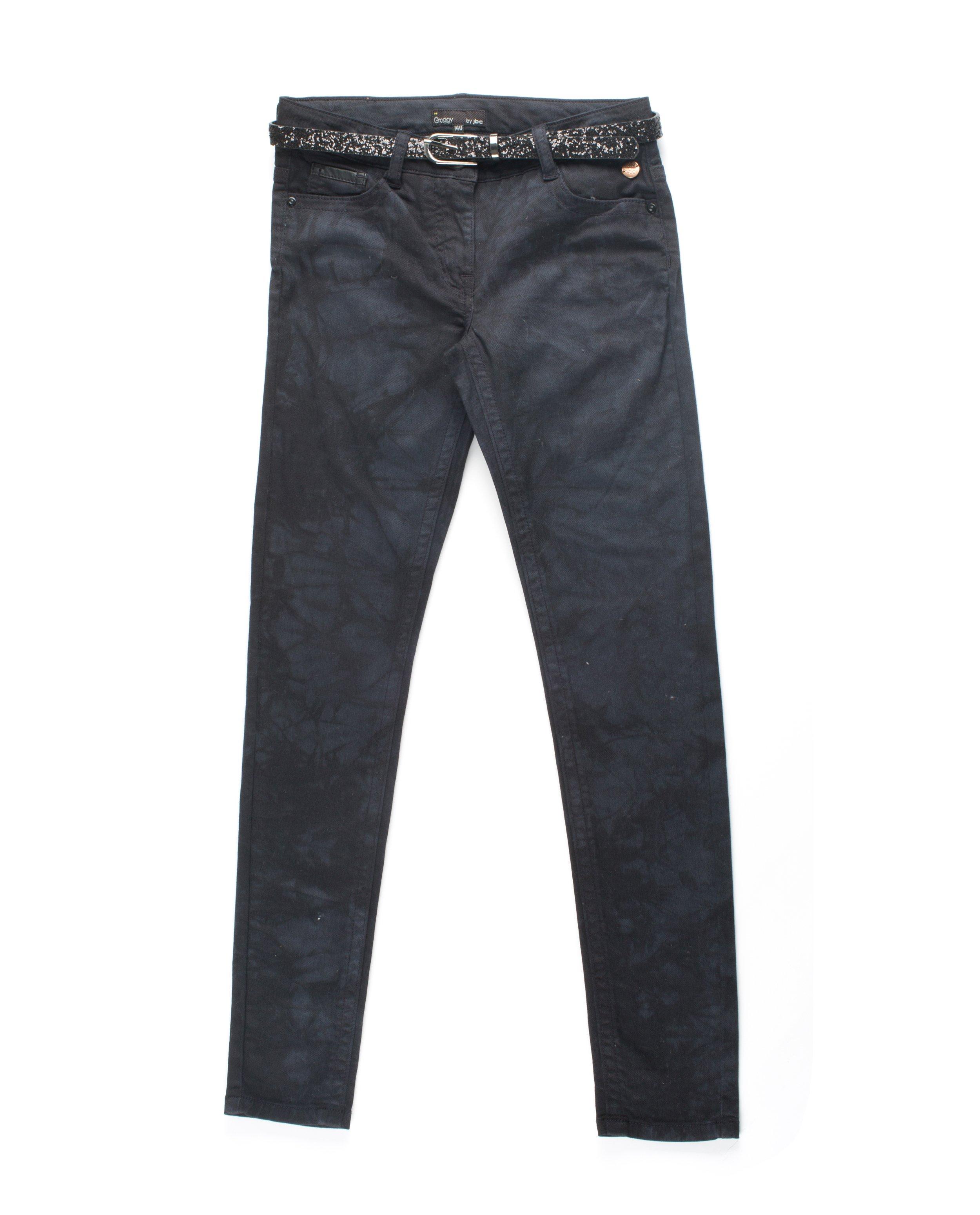 Donkergrijze broek met glitterriem - null - Groggy