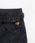 Broeken - Donkergrijze broek met glitterriem