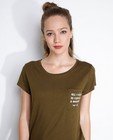T-shirts - Kaki T-shirt van een biokatoenmix