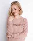 Sweaters - Poederroze sweater met pailletten
