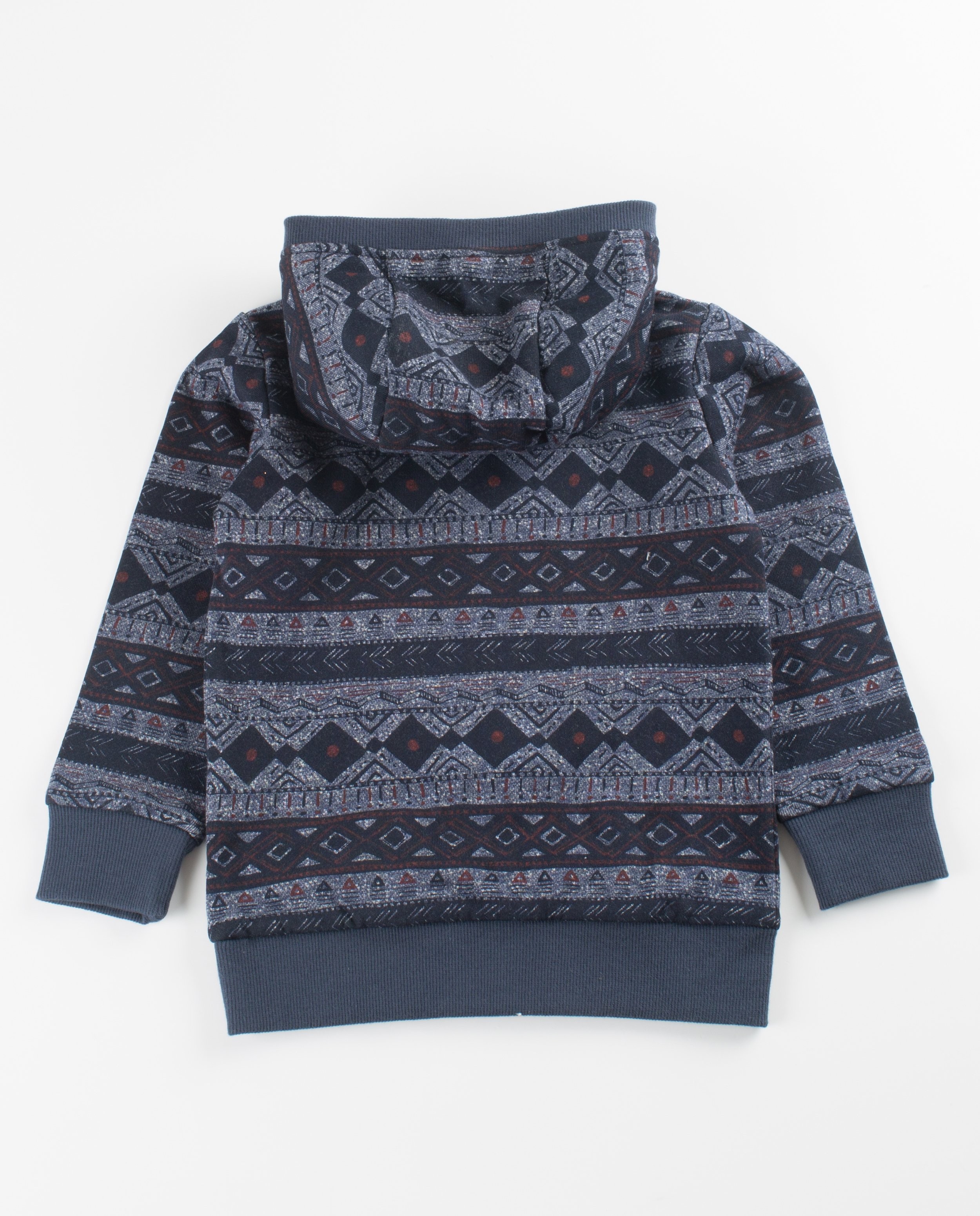 Sweaters - Blauwe sweater met etnisch patroon