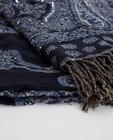 Breigoed - Blauwe sjaal met kraaltjes
