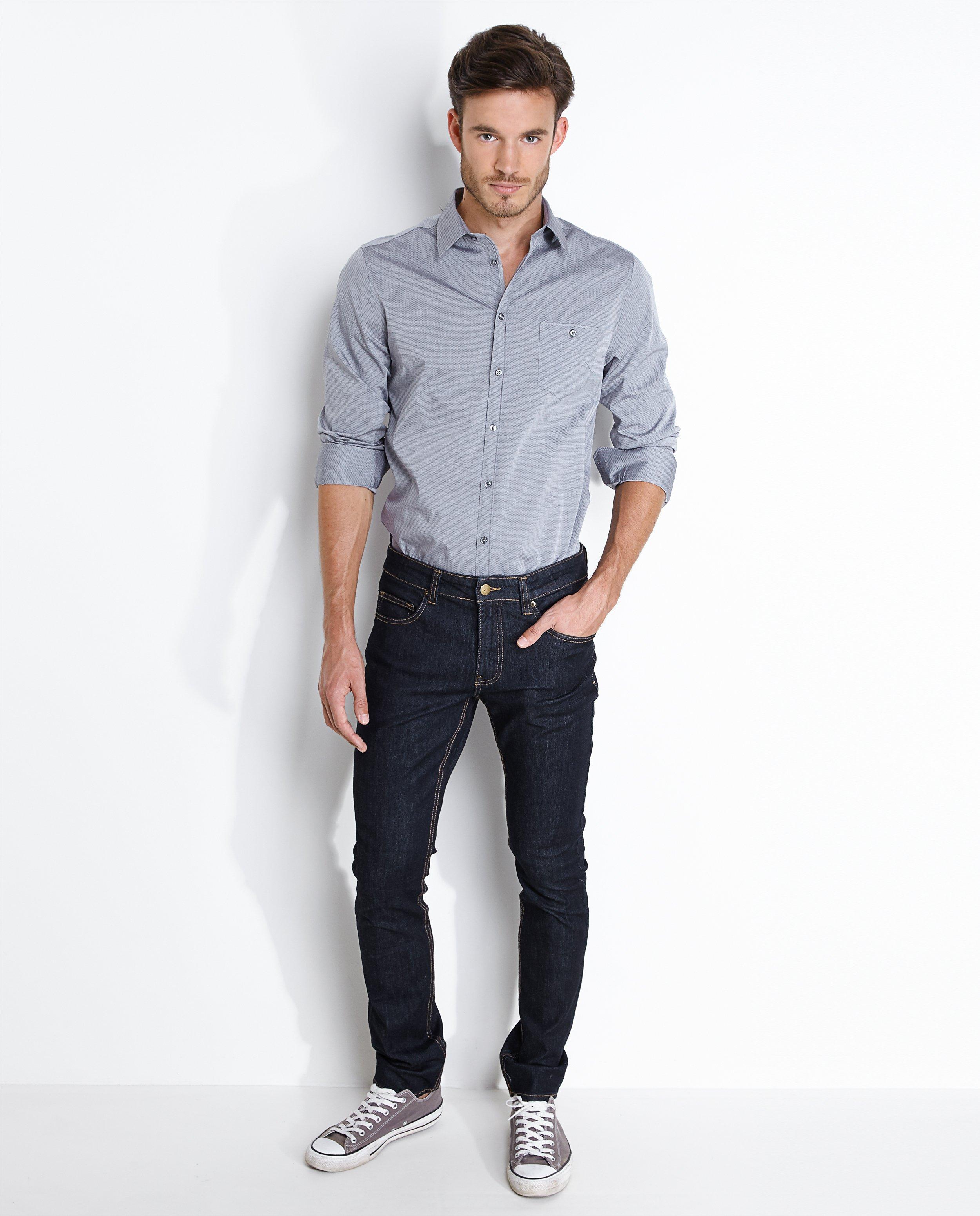 Grijs hemd met slim fit - null - Iveo