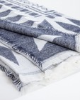 Breigoed - Blauw-witte sjaal met motief