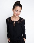 Hemden - Zwarte blouse met fijn kant