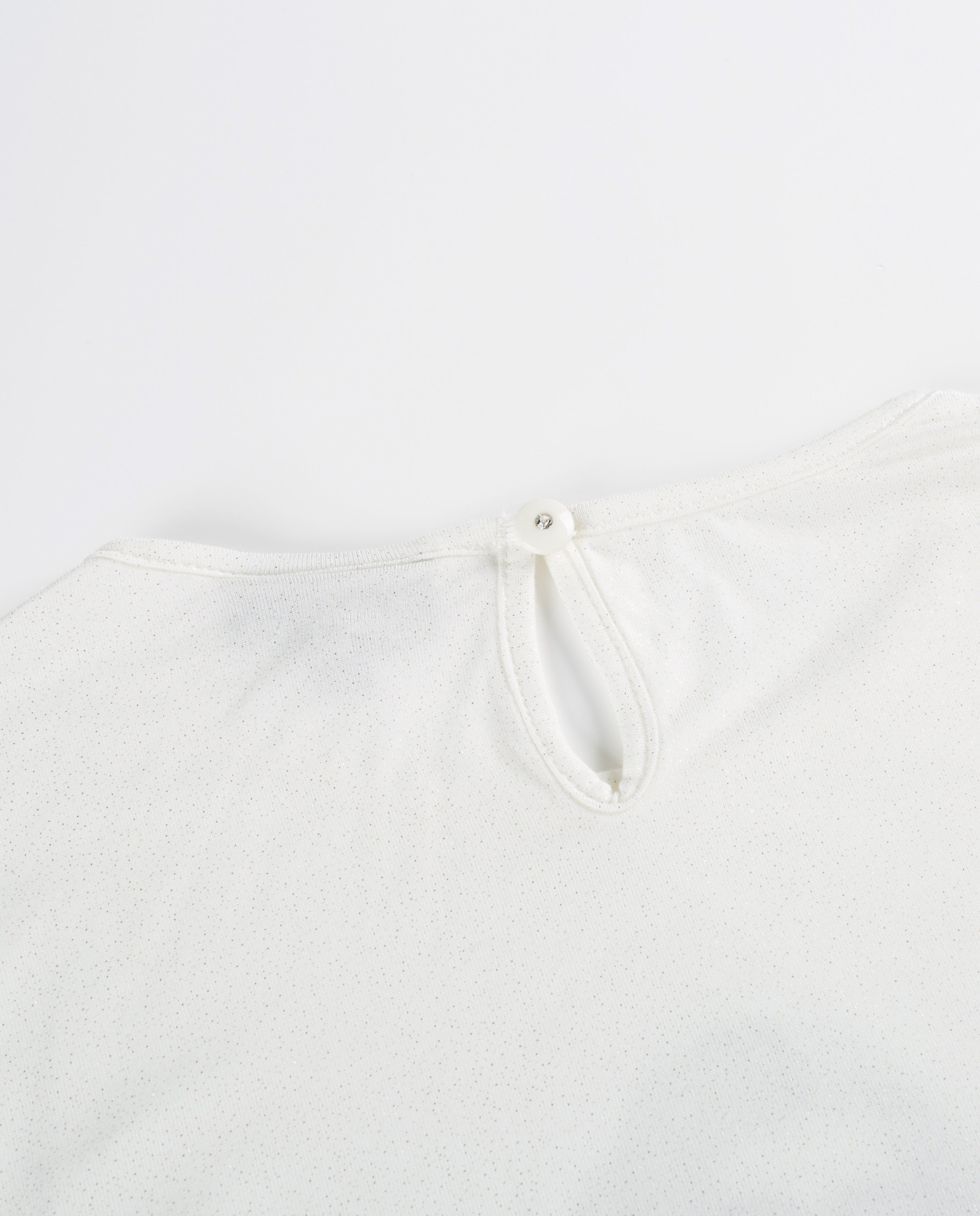 T-shirts - Witte longsleeve met glittercoating