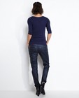Pantalons - Donkerblauwe broek met coating